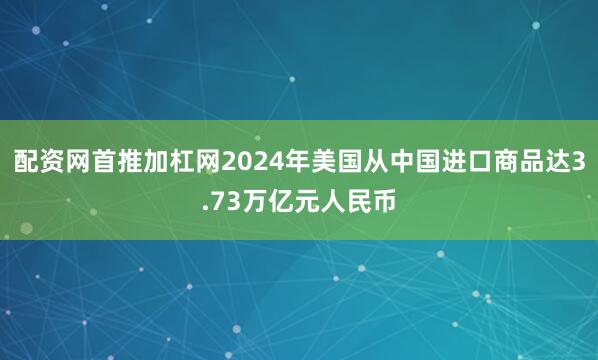 配资网首推加杠网2024年美国从中国进口商品达3.73万亿元人民币